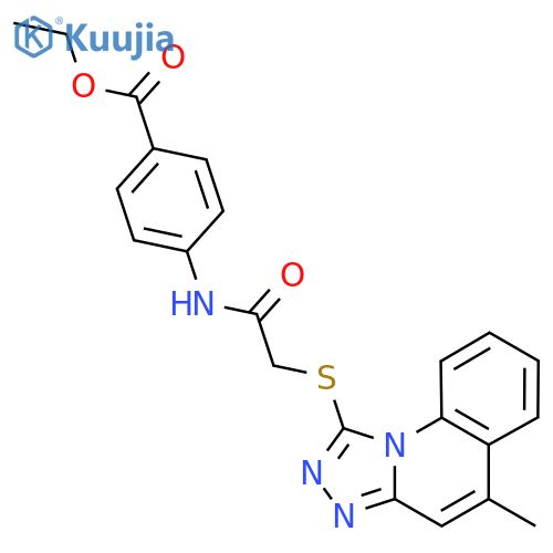 ethyl 4-2-({5-methyl-1,2,4triazolo4,3-aquinolin-1-yl}sulfanyl)acetamidobenzoate structure
