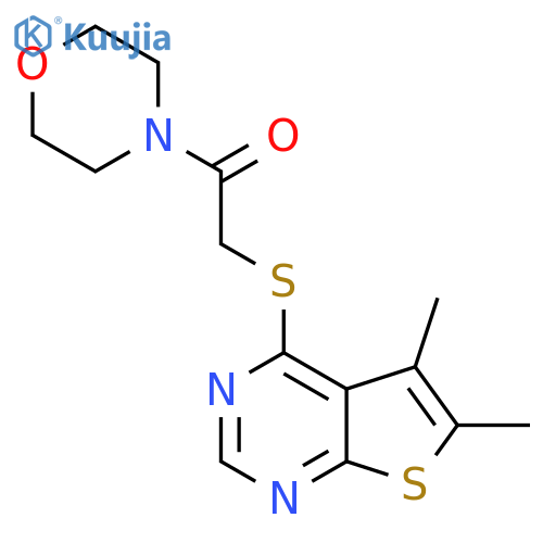 2-({5,6-dimethylthieno2,3-dpyrimidin-4-yl}sulfanyl)-1-(morpholin-4-yl)ethan-1-one structure