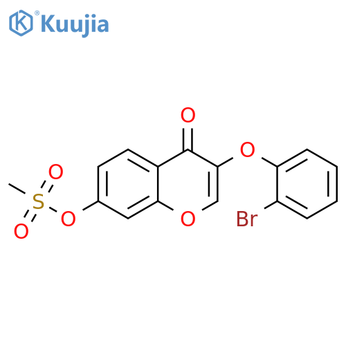 3-(2-bromophenoxy)-4-oxo-4H-chromen-7-yl methanesulfonate structure