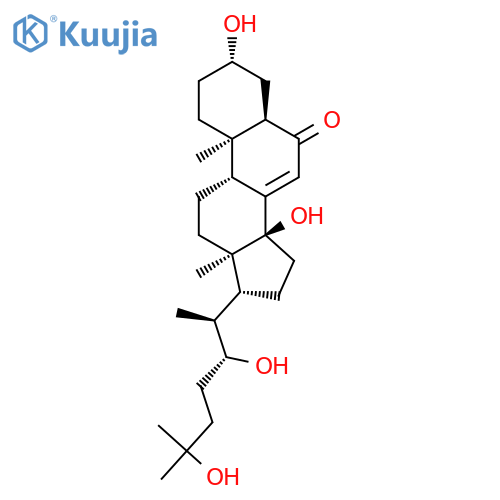 Cholest-7-en-6-one,3,14,22,25-tetrahydroxy-, (3b,5b,22R)- structure