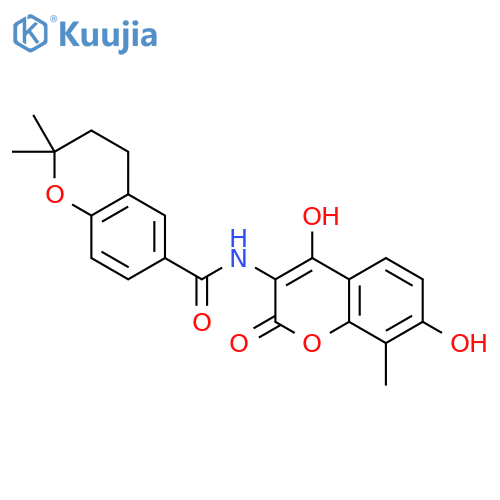2H-1-Benzopyran-6-carboxamide,N-(4,7-dihydroxy-8-methyl-2-oxo-2H-1-benzopyran-3-yl)-3,4-dihydro-2,2-dimethyl- structure