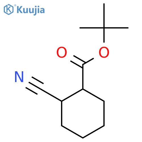 Cyclohexanecarboxylic acid, 2-cyano-, 1,1-dimethylethyl ester structure