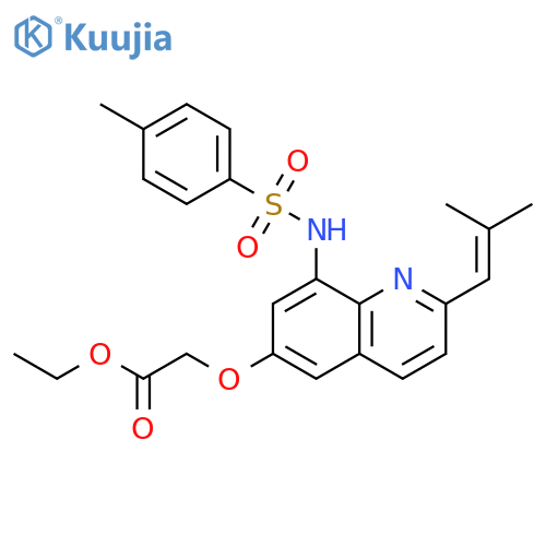 Ethyl 2-2-(2-Methyl-1-propenyl)-6-quinolyloxy-8-p-toluenesulfonamido)acetate structure