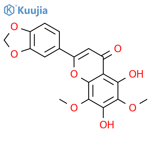 2-benzo[1,3]dioxol-5-yl-5,7-dihydroxy-6,8-dimethoxy-chromen-4-one structure
