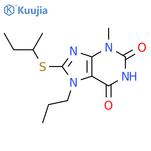8-(butan-2-ylsulfanyl)-3-methyl-7-propyl-2,3,6,7-tetrahydro-1H-purine-2,6-dione structure