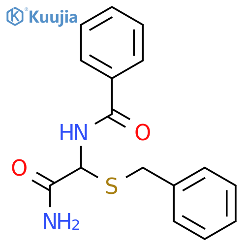 Benzamide,N-[2-amino-2-oxo-1-[(phenylmethyl)thio]ethyl]- structure