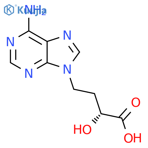 (αR)-6-Amino-α-hydroxy-9H-purine-9-butanoic acid structure