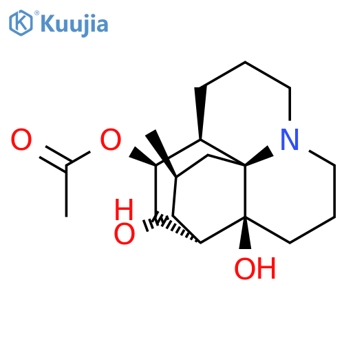 1,9-Ethanobenzo[i]quinolizine-8a,10,14(6H)-triol,decahydro-11-methyl-, 14-acetate, (1S,8aS,9R,10R,11S,12aS,14R)- structure