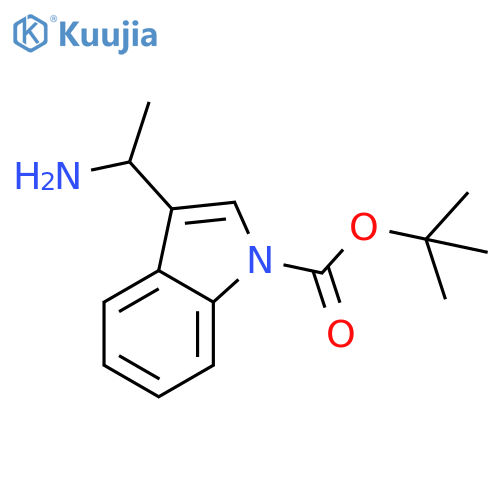 1H-Indole-1-carboxylicacid, 3-(1-aminoethyl)-, 1,1-dimethylethyl ester structure