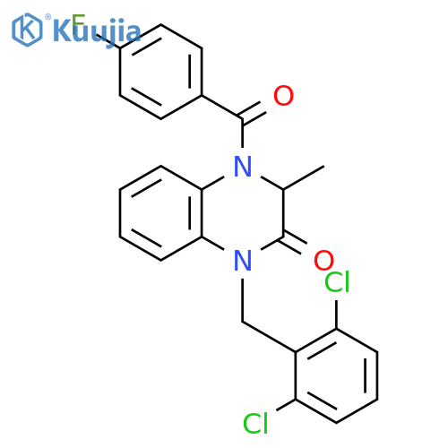 1-(2,6-DICHLOROBENZYL)-4-(4-FLUOROBENZOYL)-3-METHYL-3,4-DIHYDRO-2(1H)-QUINOXALINONE structure