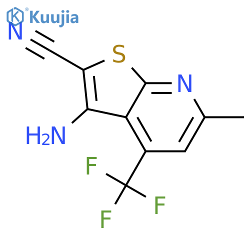 3-Amino-6-methyl-4-(trifluoromethyl)thieno2,3-bpyridine-2-carbonitrile structure