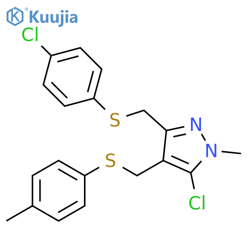 1H-Pyrazole, 5-chloro-3-[[(4-chlorophenyl)thio]methyl]-1-methyl-4-[[(4-methylphenyl)thio]methyl]- structure