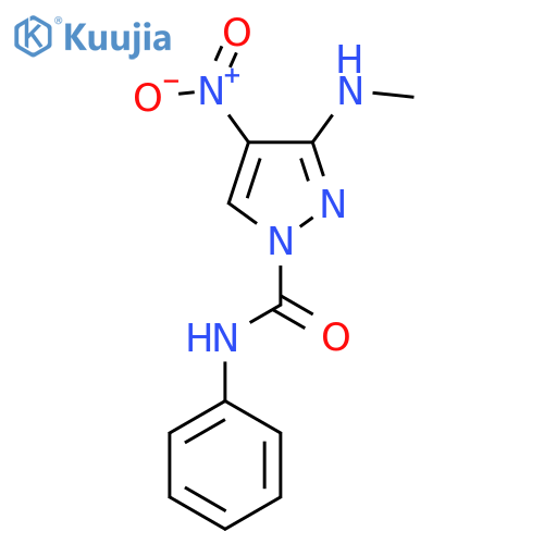 3-(Methylamino)-4-nitro-N-phenyl-1H-pyrazole-1-carboxamide structure