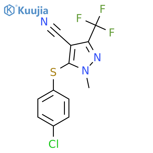 5-[(4-Chlorophenyl)sulfanyl]-1-methyl-3-(trifluoromethyl)-1H-pyrazole-4-carbonitrile structure