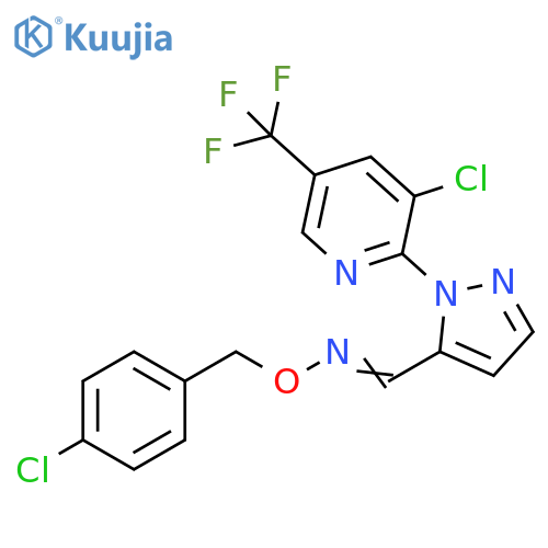 1-[3-CHLORO-5-(TRIFLUOROMETHYL)-2-PYRIDINYL]-1H-PYRAZOLE-5-CARBALDEHYDE O-(4-CHLOROBENZYL)OXIME structure