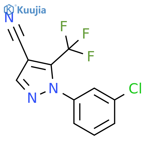1H-Pyrazole-4-carbonitrile, 1-(3-chlorophenyl)-5-(trifluoromethyl)- structure