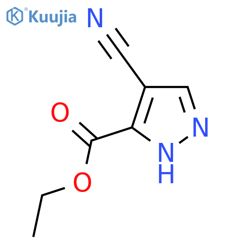 Ethyl 4-cyano-1H-pyrazole-5-carboxylate structure