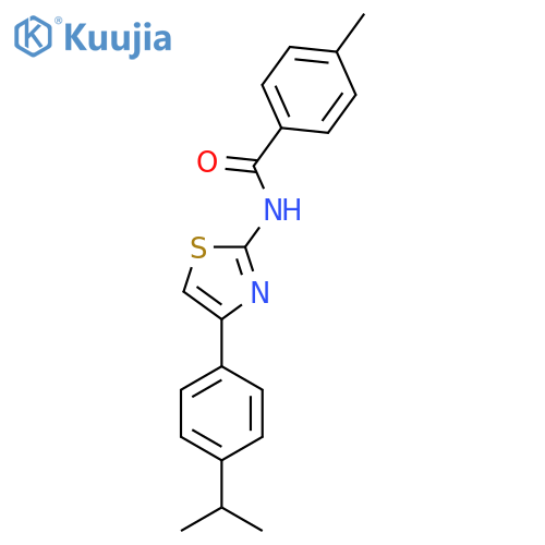 4-methyl-N-{4-4-(propan-2-yl)phenyl-1,3-thiazol-2-yl}benzamide structure