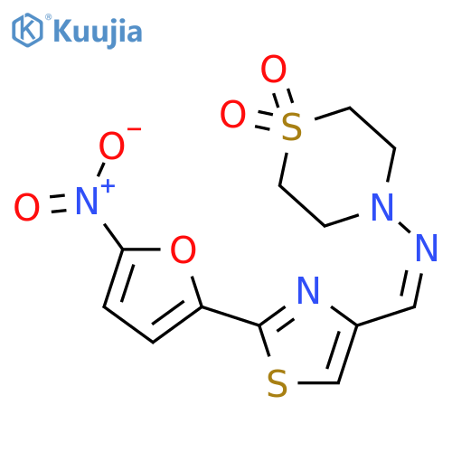 4-Thiomorpholinamine,N-[[2-(5-nitro-2-furanyl)-4-thiazolyl]methylene]-, 1,1-dioxide structure