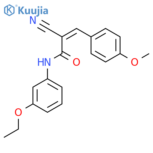(2Z)-2-cyano-N-(3-ethoxyphenyl)-3-(4-methoxyphenyl)prop-2-enamide structure