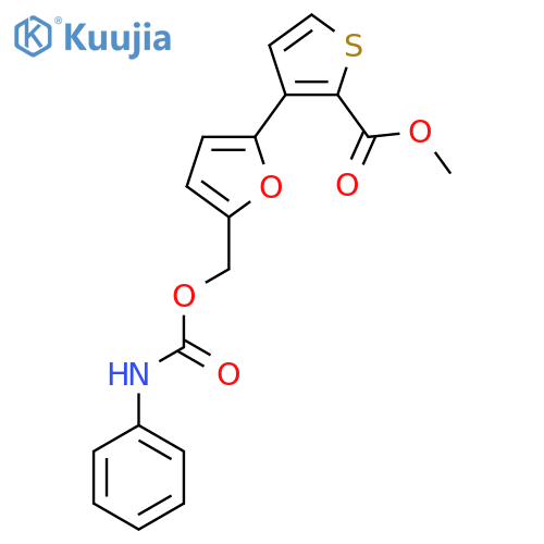 Methyl 3-(5-{[(anilinocarbonyl)oxy]methyl}-2-furyl)-2-thiophenecarboxylate structure