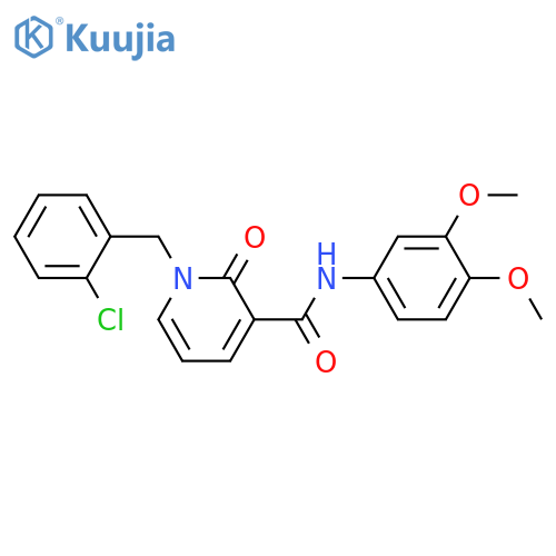 1-(2-chlorophenyl)methyl-N-(3,4-dimethoxyphenyl)-2-oxo-1,2-dihydropyridine-3-carboxamide structure