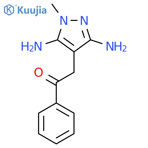 2-(3,5-diamino-1-methyl-1H-pyrazol-4-yl)-1-phenyl-1-ethanone structure
