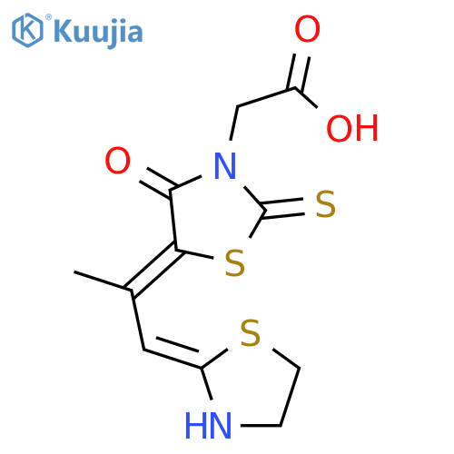 3-Thiazolidineaceticacid, 5-[1-methyl-2-(2-thiazolidinylidene)ethylidene]-4-oxo-2-thioxo- structure