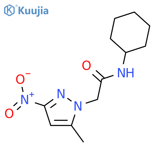 N-Cyclohexyl-2-(5-methyl-3-nitro-pyrazol-1-yl)-acetamide structure