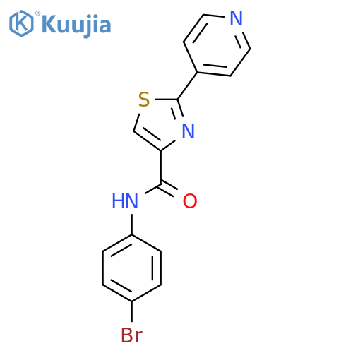 N-(4-bromophenyl)-2-(4-pyridinyl)-1,3-thiazole-4-carboxamide structure