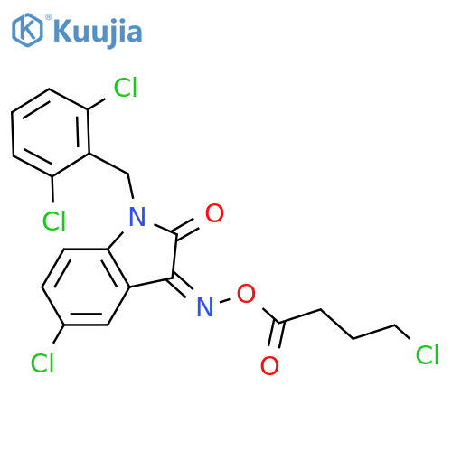 5-CHLORO-3-([(4-CHLOROBUTANOYL)OXY]IMINO)-1-(2,6-DICHLOROBENZYL)-1,3-DIHYDRO-2H-INDOL-2-ONE structure