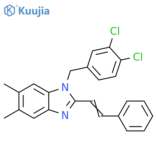 1-(3,4-DICHLOROBENZYL)-5,6-DIMETHYL-2-STYRYL-1H-1,3-BENZIMIDAZOLE structure