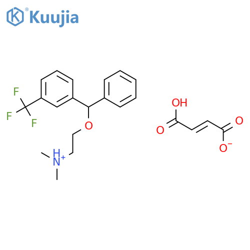 N,N-dimethyl-2-{phenyl[3-(trifluoromethyl)phenyl]methoxy}ethanaminium (2E)-3-carboxyprop-2-enoate structure
