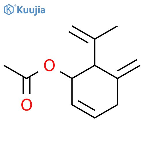 2-Cyclohexen-1-ol,5-methylene-6-(1-methylethenyl)-, 1-acetate, (1S,6R)- structure