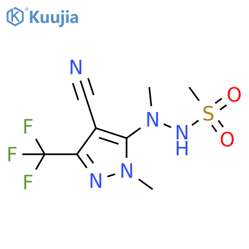Methanesulfonic acid, 2-[4-cyano-1-methyl-3-(trifluoromethyl)-1H-pyrazol-5-yl]-2-methylhydrazide structure