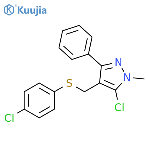 (5-CHLORO-1-METHYL-3-PHENYL-1H-PYRAZOL-4-YL)METHYL 4-CHLOROPHENYL SULFIDE structure