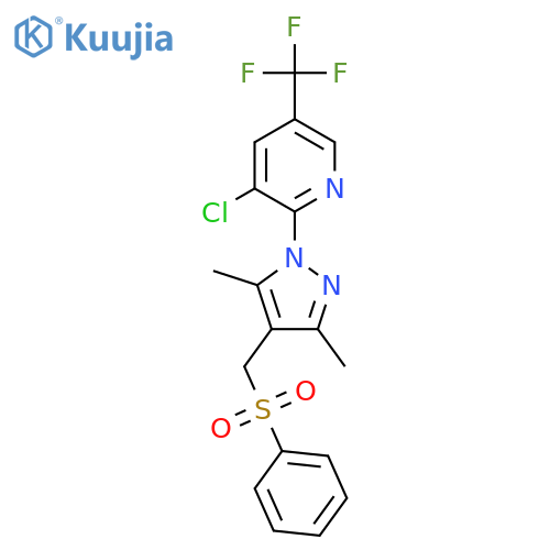 2-{4-[(benzenesulfonyl)methyl]-3,5-dimethyl-1H-pyrazol-1-yl}-3-chloro-5-(trifluoromethyl)pyridine structure