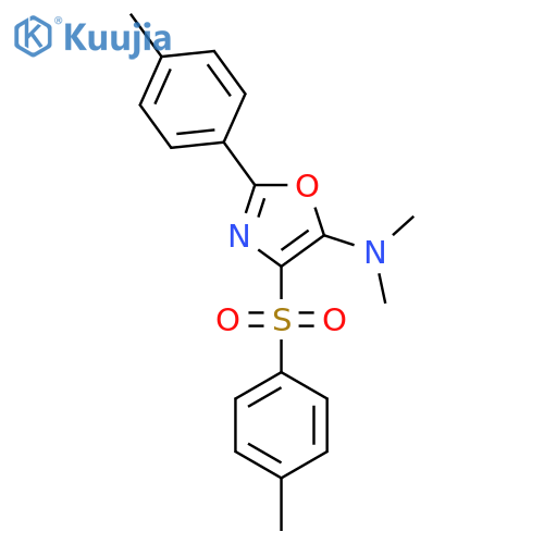 N,N-dimethyl-4-(4-methylbenzenesulfonyl)-2-(4-methylphenyl)-1,3-oxazol-5-amine structure