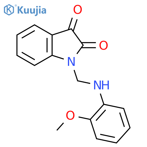 1-{(2-methoxyphenyl)aminomethyl}-2,3-dihydro-1H-indole-2,3-dione structure