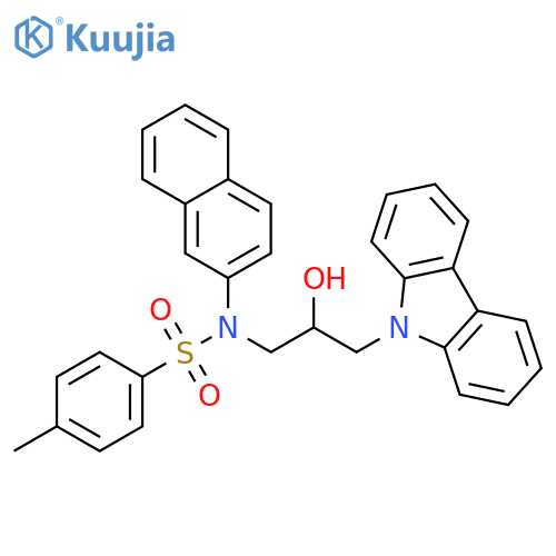 N-3-(9H-carbazol-9-yl)-2-hydroxypropyl-4-methyl-N-(naphthalen-2-yl)benzene-1-sulfonamide structure
