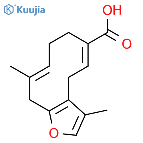 Cyclodeca[b]furan-6-carboxylicacid, 4,7,8,11-tetrahydro-3,10-dimethyl-, (5Z,9E)- structure