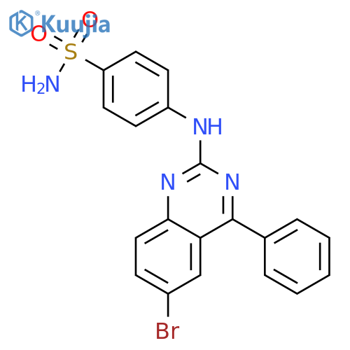 4-(6-bromo-4-phenylquinazolin-2-yl)aminobenzene-1-sulfonamide structure