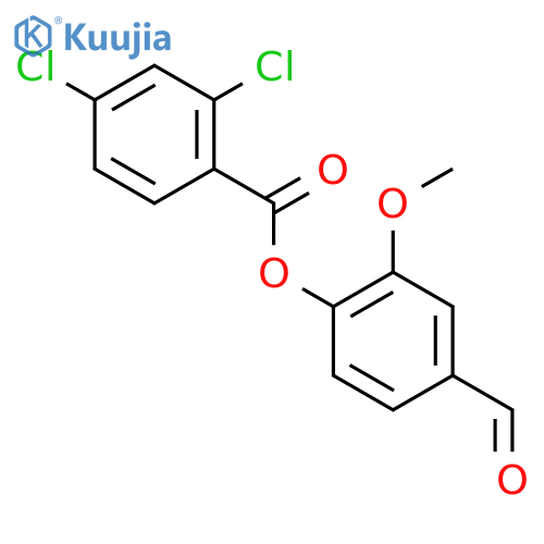 Benzoic acid, 2,4-dichloro-, 4-formyl-2-methoxyphenyl ester structure