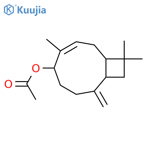 Bicyclo[7.2.0]undec-3-en-5-ol,4,11,11-trimethyl-8-methylene-, 5-acetate, (1R,3E,5R,9S)- structure