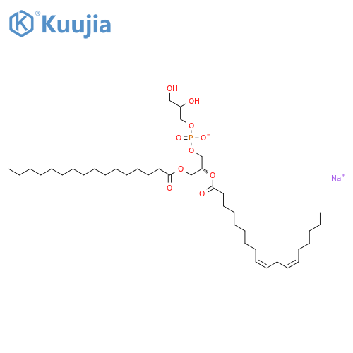 Sodium 2,3-dihydroxypropyl (2R)-3-(hexadecanoyloxy)-2-{[(9Z,12Z)-octadeca-9,12-dienoyl]oxy}propyl phosphate structure