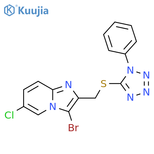 5-({3-bromo-6-chloroimidazo1,2-apyridin-2-yl}methyl)sulfanyl-1-phenyl-1H-1,2,3,4-tetrazole structure