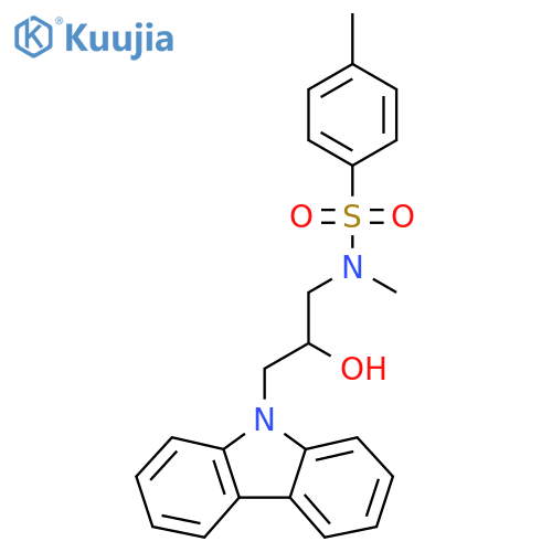 N-3-(9H-carbazol-9-yl)-2-hydroxypropyl-N,4-dimethylbenzene-1-sulfonamide structure