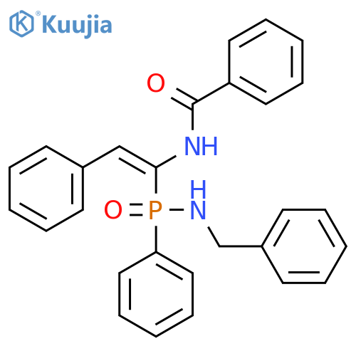N-(Z)-1-(benzylamino)(phenyl)phosphoryl-2-phenylethenylbenzamide structure