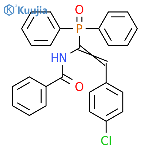 N-(Z)-2-(4-chlorophenyl)-1-(diphenylphosphoroso)ethenylbenzamide structure