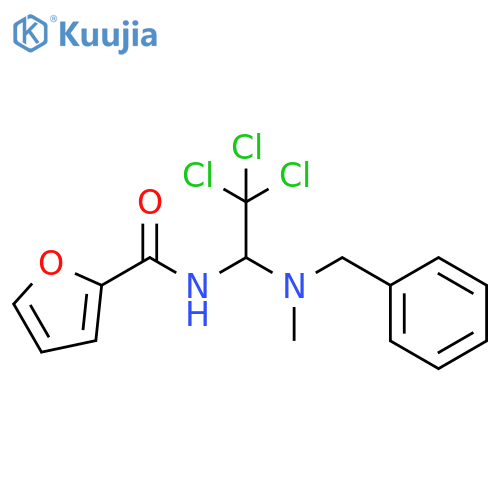 N-{1-benzyl(methyl)amino-2,2,2-trichloroethyl}furan-2-carboxamide structure